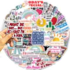 50pcs Sarcastic Stickers Funny Quotes Waterproof Vinyl Stickers Gift