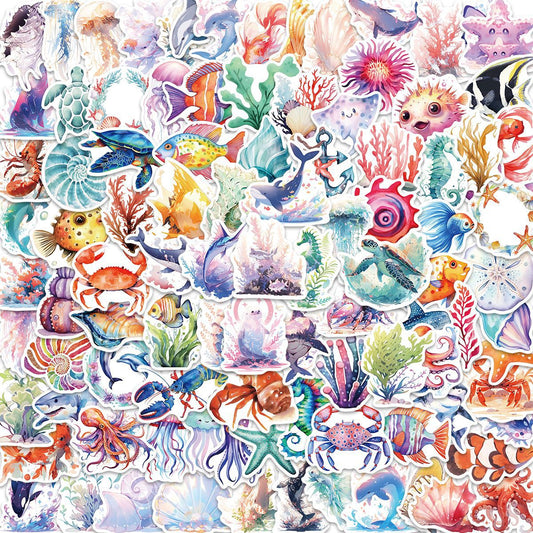 100pcs Ocean Stickers Animal Stickers Sea Animal Stickers For Adult