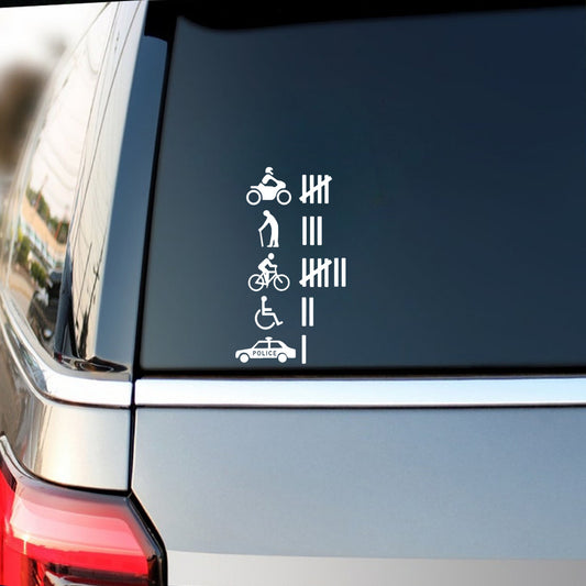 Funny Hit Accident Count Vinyl Sticker Decal JDM Humour Joke Prank Car Truck