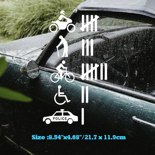 Funny Hit Accident Count Vinyl Sticker Decal JDM Humour Joke Prank Car Truck