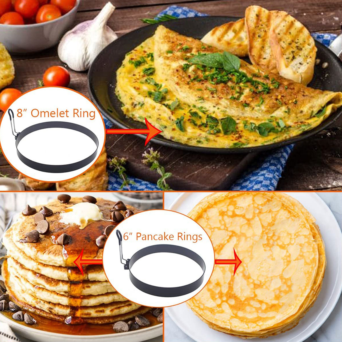 3pcs Egg Rings Set Brush Egg Separator Stainless Steel Non Stick Egg Maker