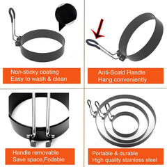 3pcs Egg Rings Set Brush Egg Separator Stainless Steel Non Stick Egg Maker
