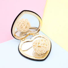 Mini Portable Love Heart Mirror Metal Makeup Travel Makeup Mirror