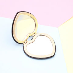 Mini Portable Love Heart Mirror Metal Makeup Travel Makeup Mirror