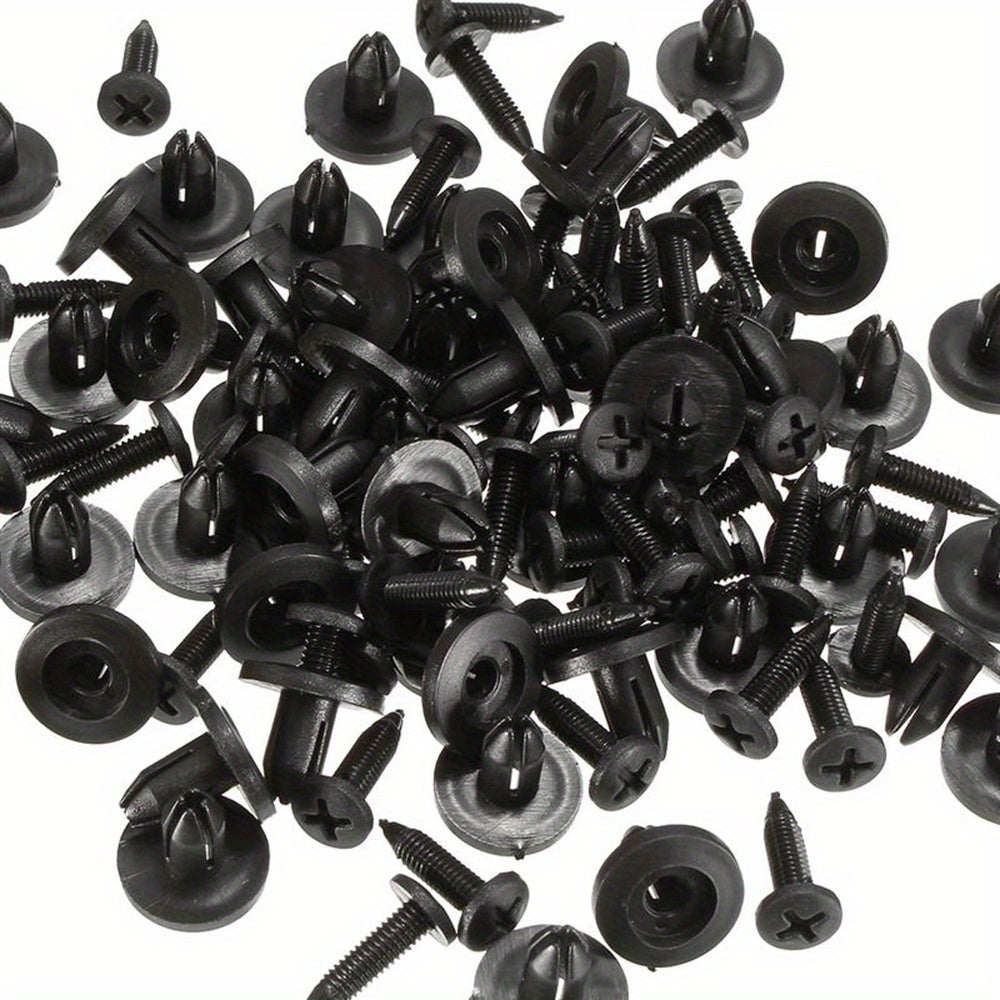 50pcs Car 6mm Hole Plastic Rivets Fastener Push Clip Auto Vehicle Door Trim Pane