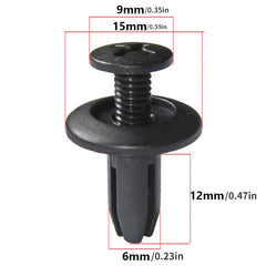 50pcs Car 6mm Hole Plastic Rivets Fastener Push Clip Auto Vehicle Door Trim Pane