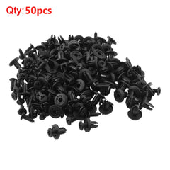50pcs Car 6mm Hole Plastic Rivets Fastener Push Clip Auto Vehicle Door Trim Pane