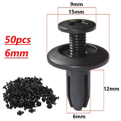 50pcs Car 6mm Hole Plastic Rivets Fastener Push Clip Auto Vehicle Door Trim Pane