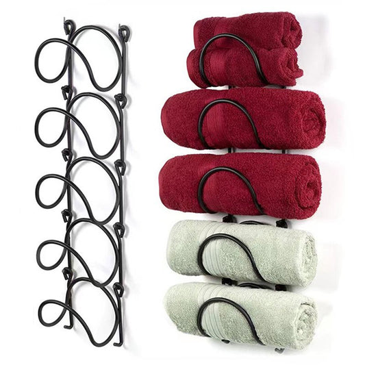 Wall Mounted Towel Rack Bathroom Organizer