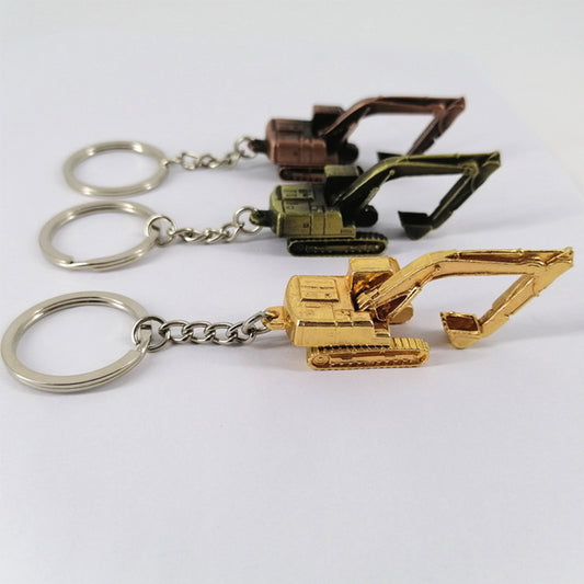 Alloy 3D Digging Machine Key Chain Gift