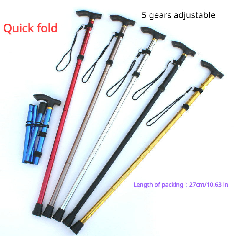 Collapsible Walking Stick Adjustable Folding Trekking Pole
