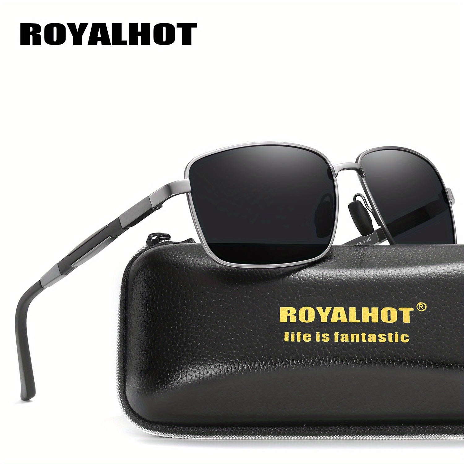 RoyalHot Square Metal Alloy Polarized Sunglasses