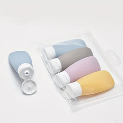 4pcs Travel Bottles Set Refillable Cosmetic Containers Shampoo Shower Gel