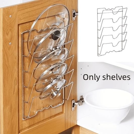 Kitchen Pot Lid Rack Stainless Steel Storage Organizer