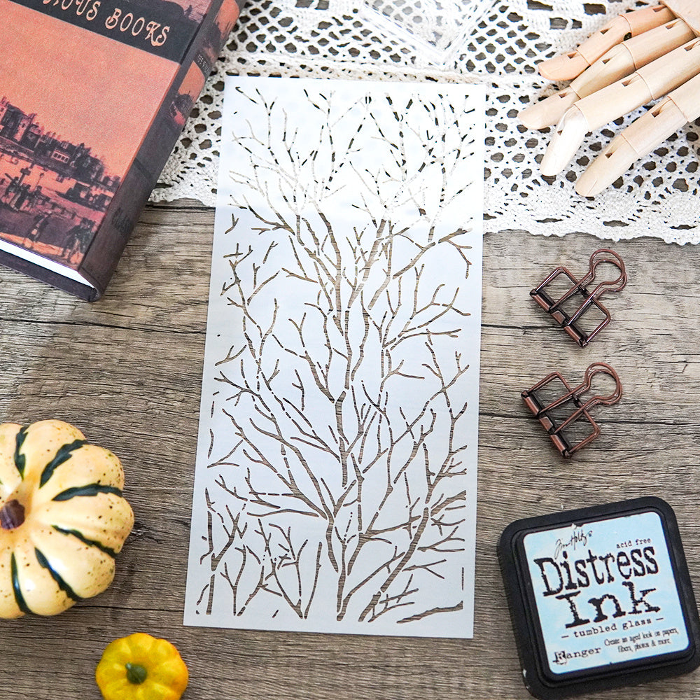 Retro Branch Reusable Plastic Template For DIY Scrapbooking