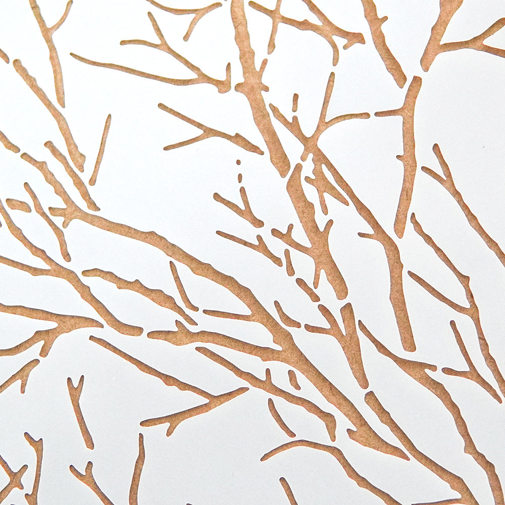 Retro Branch Reusable Plastic Template For DIY Scrapbooking