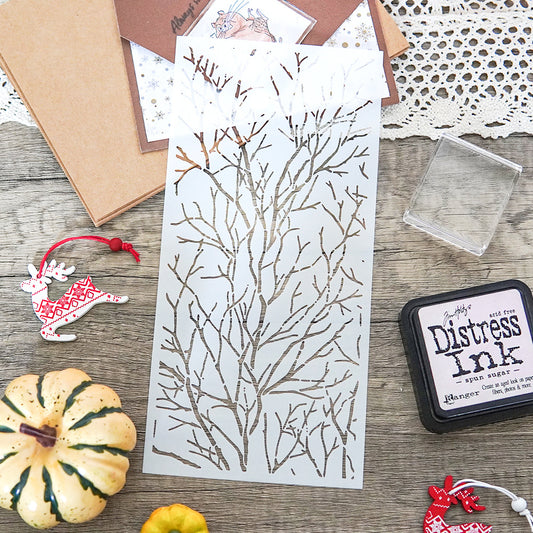Retro Branch Reusable Plastic Template For DIY Scrapbooking