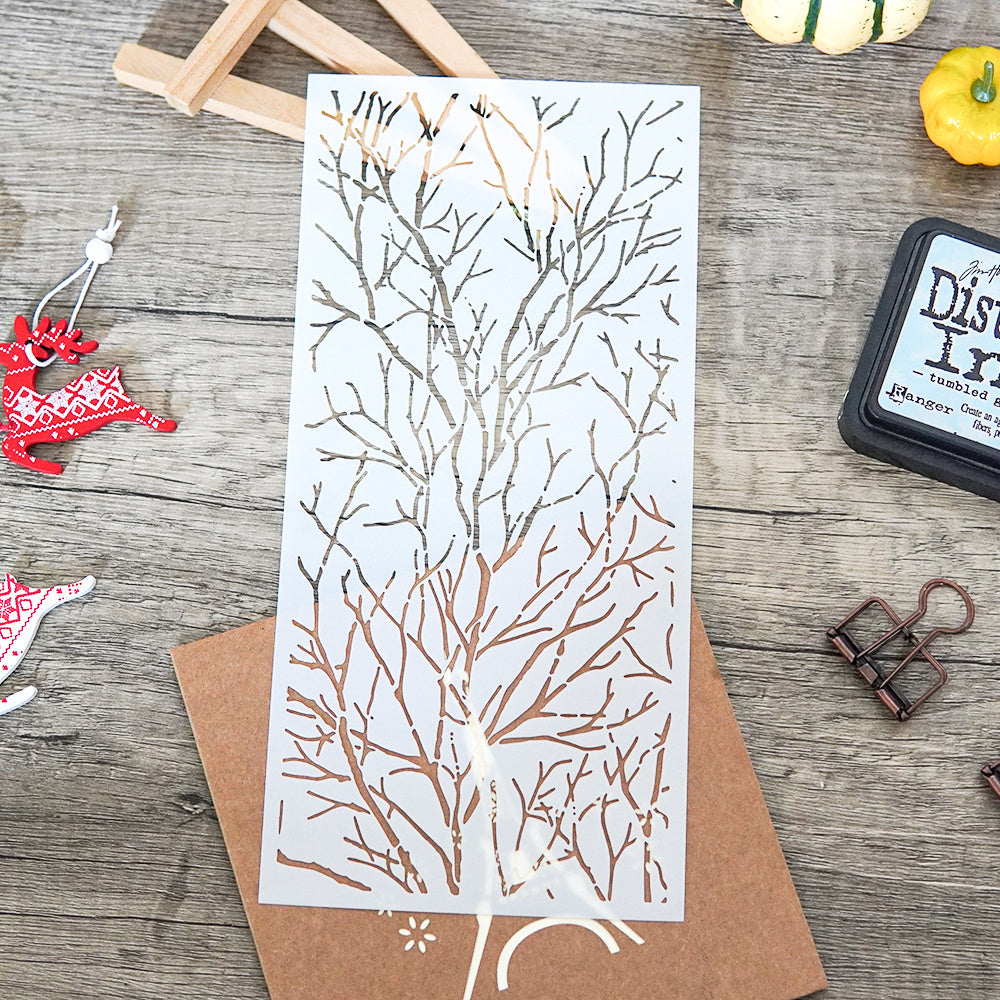 Retro Branch Reusable Plastic Template For DIY Scrapbooking