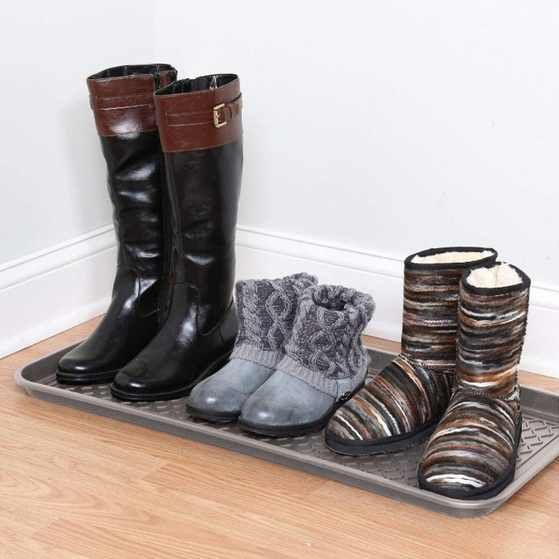 Square Plastic Boot Tray for Entryway Indoor and Outdoor Use