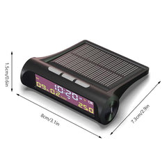 Solar Car Digital Clock Portable Car Thermometer Clock