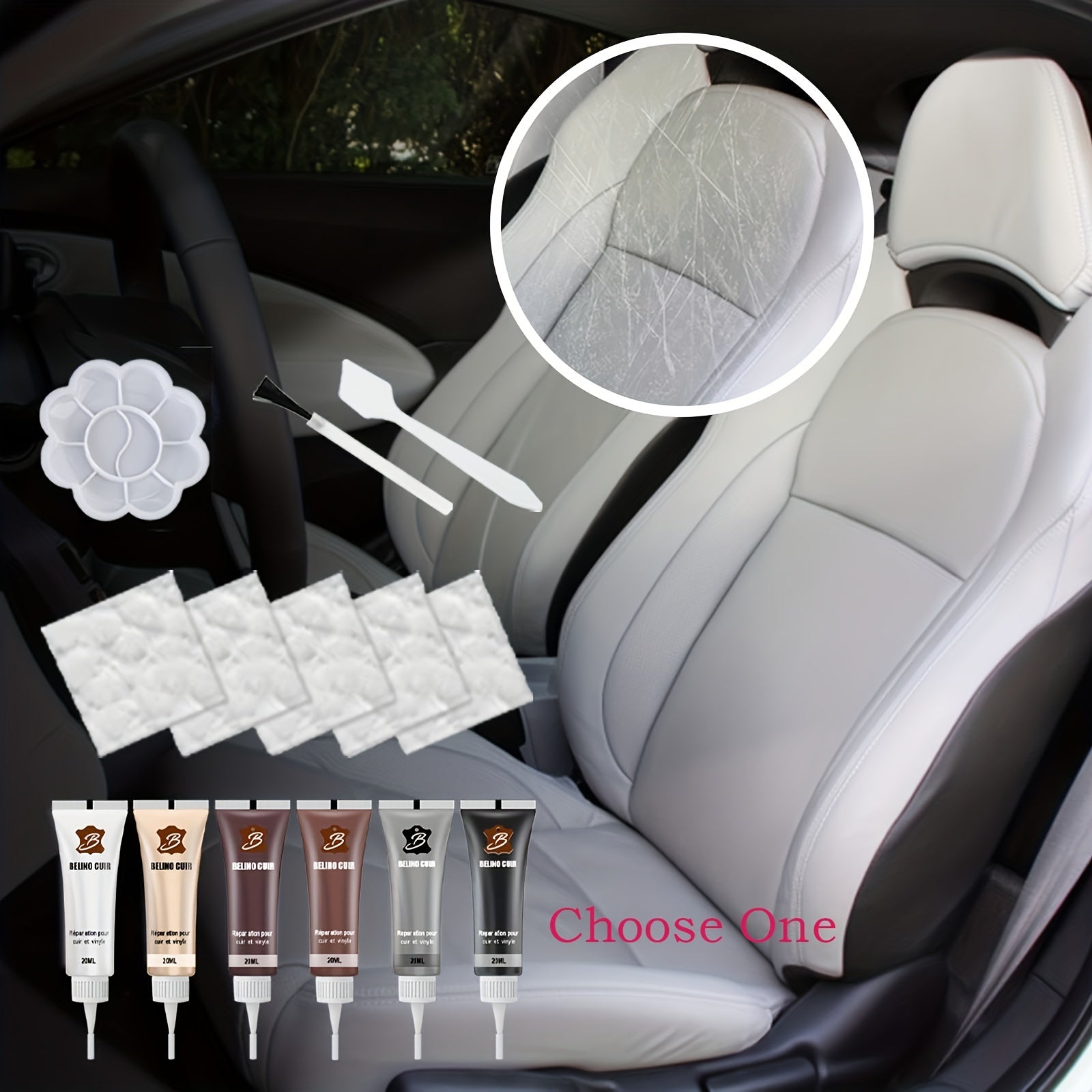 9pcs 20ml Faux Leather Repair Gel Car Seat Sofa Coating Paste