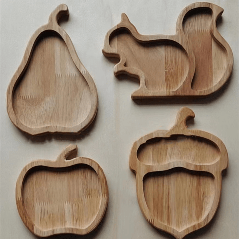Animal Series Wooden Cartoon Tray, Afternoon Tea Snacks Organizer