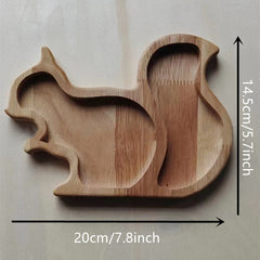 Animal Series Wooden Cartoon Tray, Afternoon Tea Snacks Organizer
