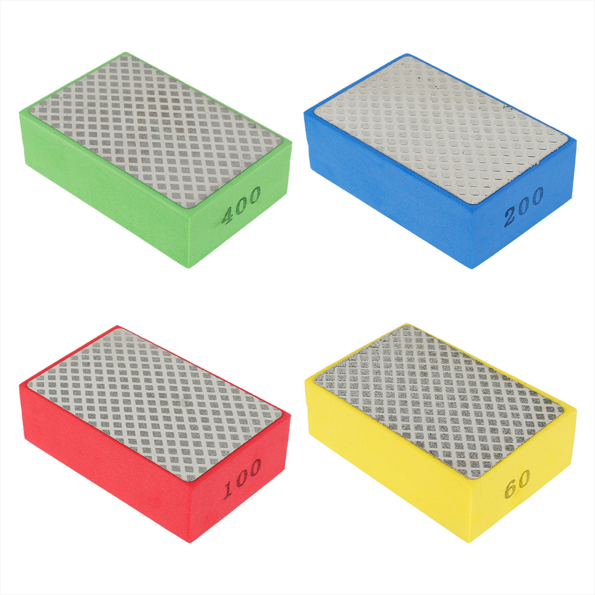 4pcs Diamond Hand Polishing Pad 60 100 200 400 Grinding Pad Glass Marble Con