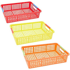 6pcs Colorful Plastic Storage Baskets for Classroom Supplies