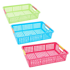 6pcs Colorful Plastic Storage Baskets for Classroom Supplies