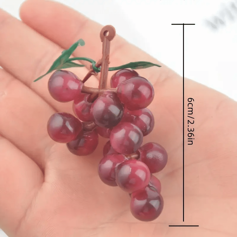 Realistic Mini Grapes for Outdoor Decor, Plastic Simulation Fruit for Patio