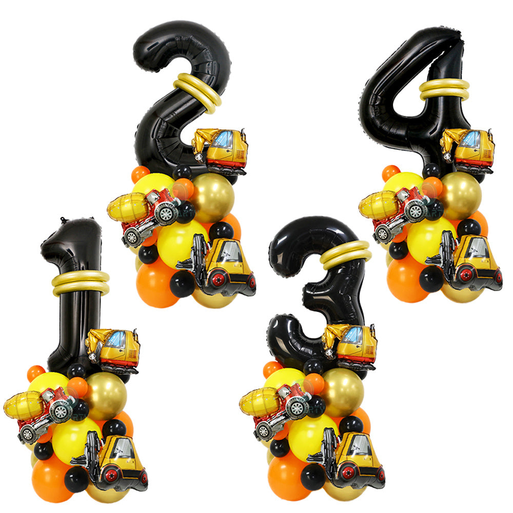 28pcs Construction Theme Number Truck Birthday Party Supplies