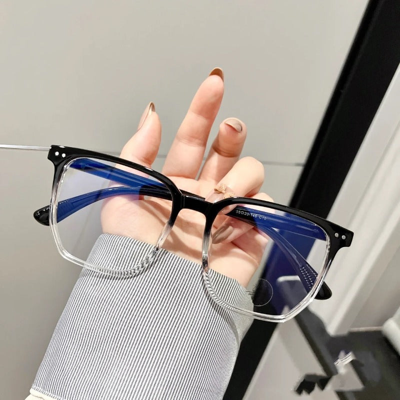 Stylish Large Frame Rectangular Glasses Anti Light Lens