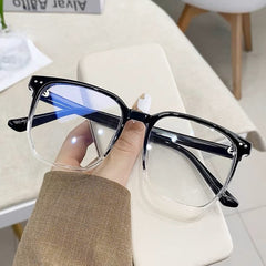 Stylish Large Frame Rectangular Glasses Anti Light Lens