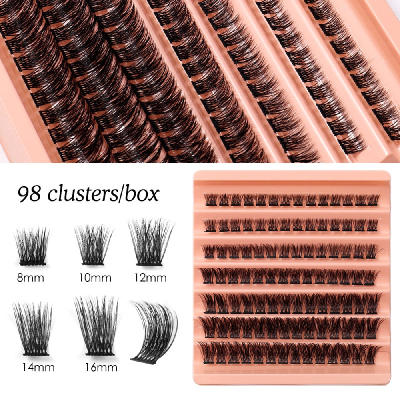 7 Rows Cluster Lashes DIY Segmented False Eyelashes Individual Cluster 8mm 16mm