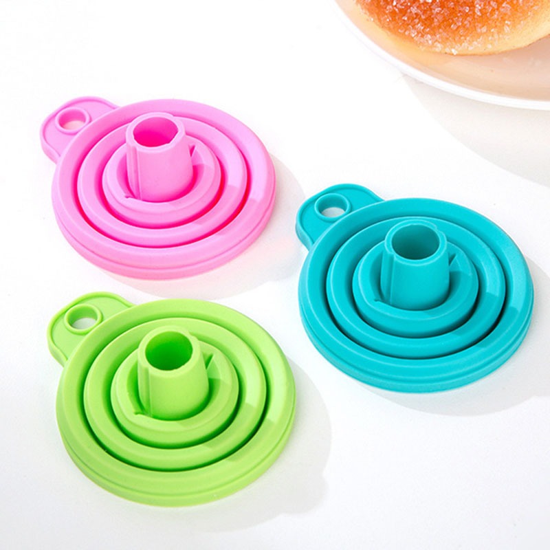 3pcs Flexible Silicone Funnel Liquid Jam Beans Car Burner Funnel