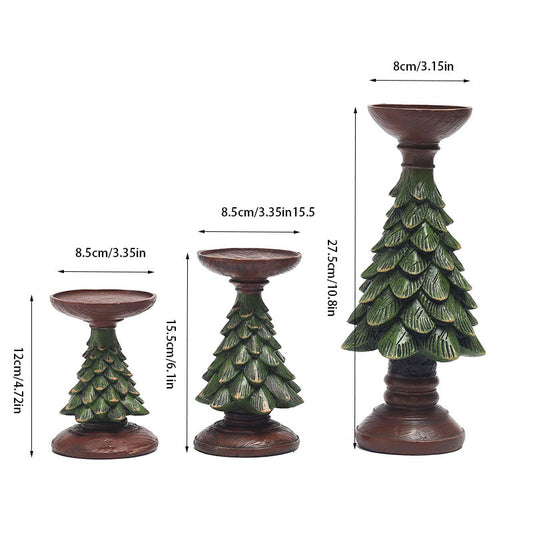 Vintage Christmas Tree Candle Holder Ornament Home Decor For Living Room Desktop