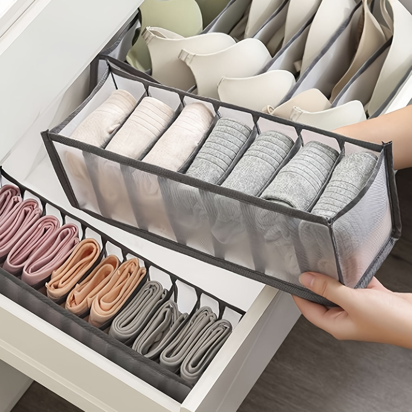 Underwear Storage Boxes Fabric Clothes Organizer Drawers Dividers