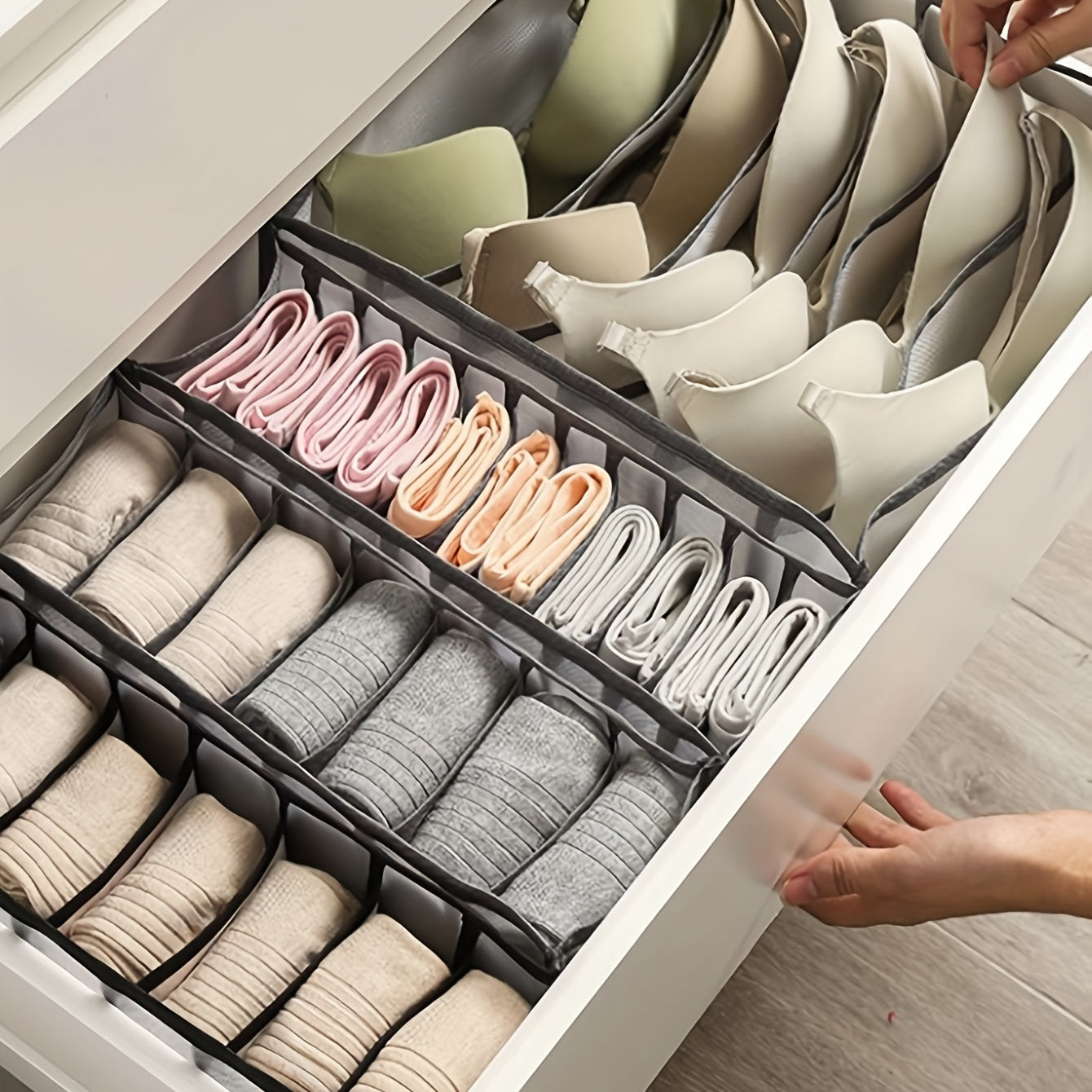 Underwear Storage Boxes Fabric Clothes Organizer Drawers Dividers