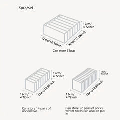 Underwear Storage Boxes Fabric Clothes Organizer Drawers Dividers