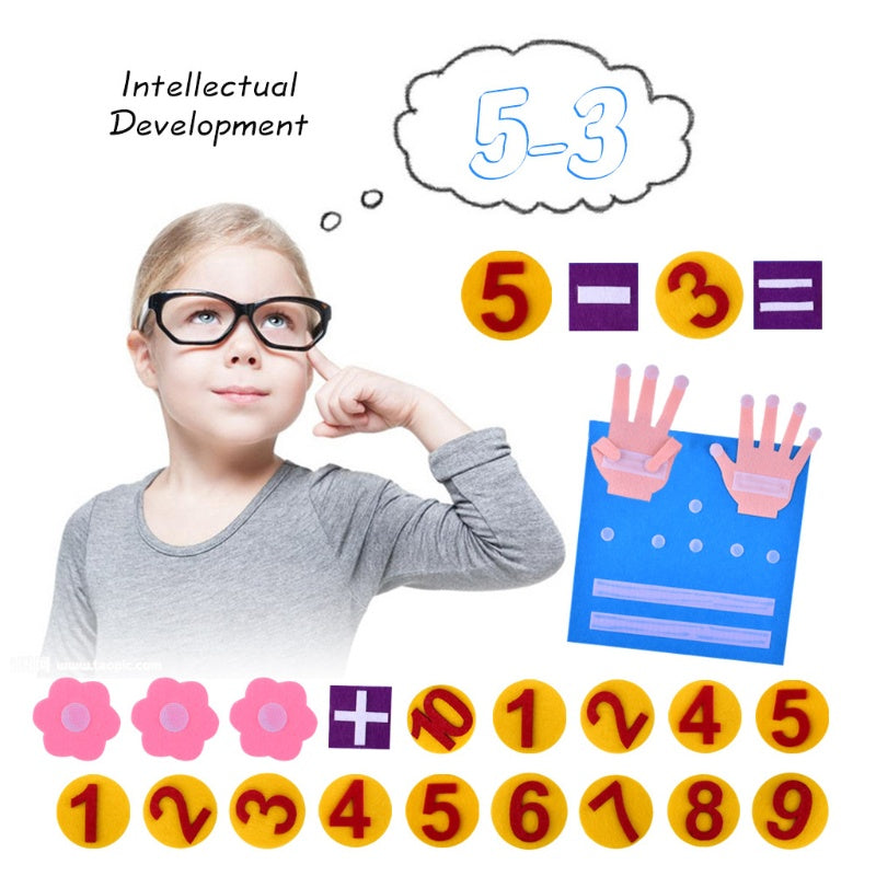 Montessori Felt Finger Numbers Math Counting Early Learning Educational Board