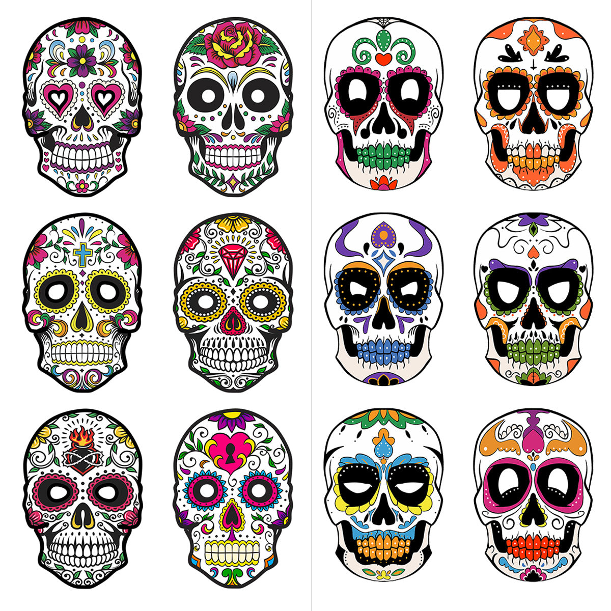 6pcs Mexican Of The Dead DIY Paper Skull Masks