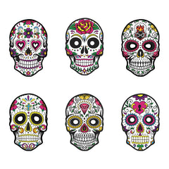 6pcs Mexican Of The Dead DIY Paper Skull Masks