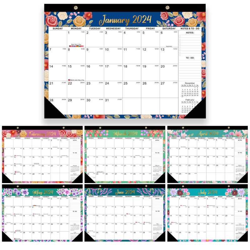 18-Month Wall & Desktop Minimalist Calendar Set