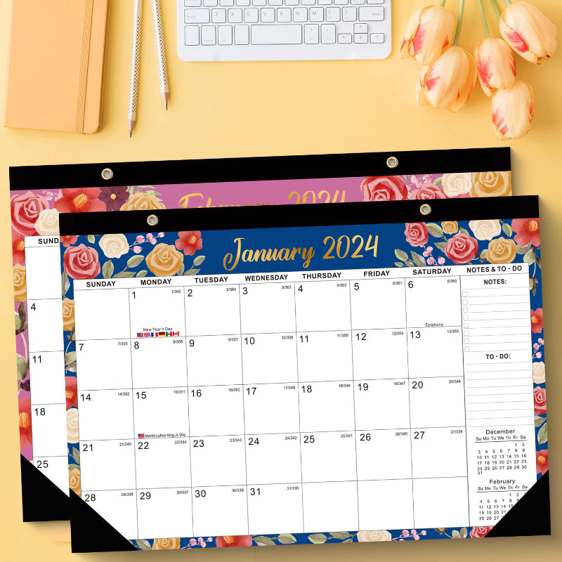 18-Month Wall & Desktop Minimalist Calendar Set