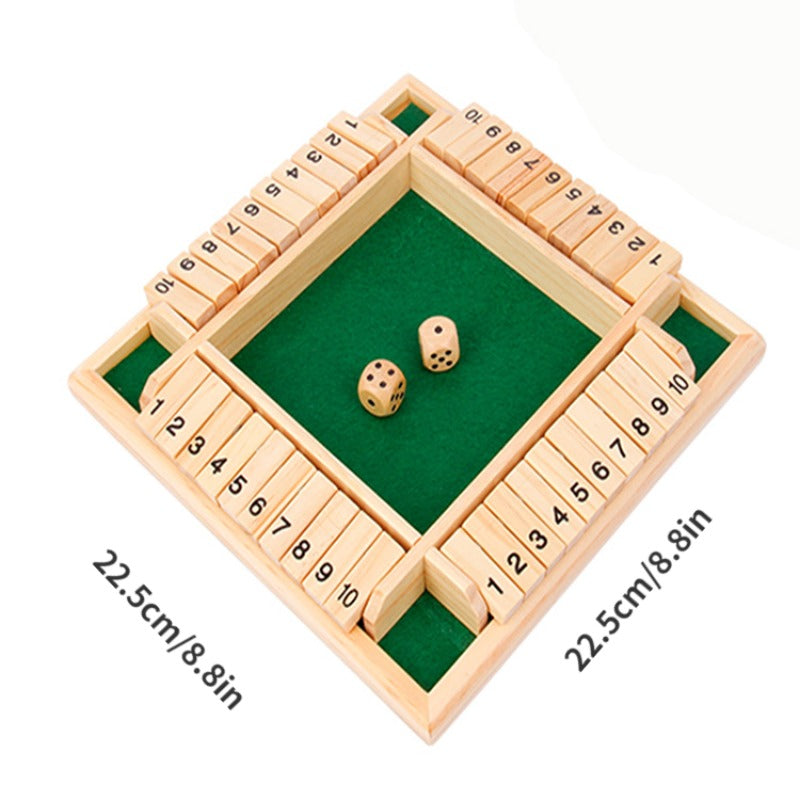 Wooden Number Dice 4 Sided Flip Drinking Game Props Desktop Game