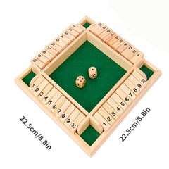 Wooden Number Dice 4 Sided Flip Drinking Game Props Desktop Game