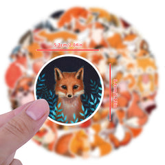 60pcs Cartoon Cunning Fox Stickers DIY Skateboard Guitar Water Cup Luggage