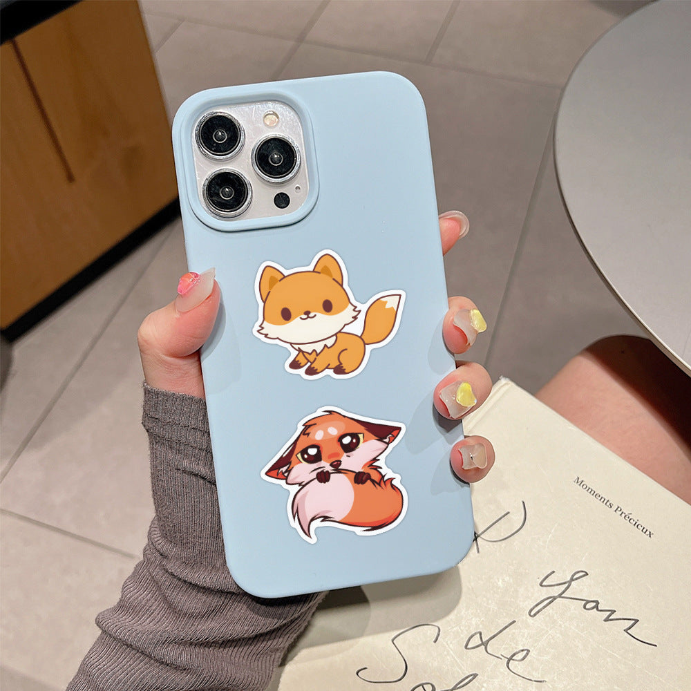 60pcs Cartoon Cunning Fox Stickers DIY Skateboard Guitar Water Cup Luggage