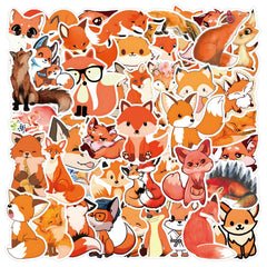 60pcs Cartoon Cunning Fox Stickers DIY Skateboard Guitar Water Cup Luggage